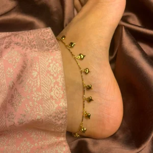 Golden Heart Charm Anklet