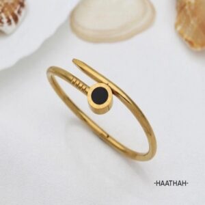 Minimal Black Stone Bangle