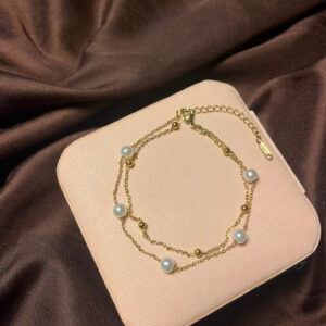 Golden Pearl Double Layer Bracelet