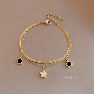 Golden Triple Star Layered Bracelet