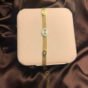Golden Evil Eye Mesh Bracelet