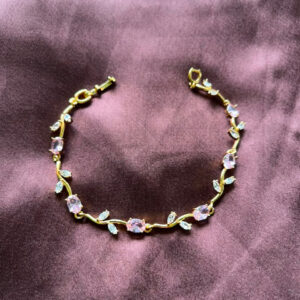 Golden Floral Crystal Bracelet