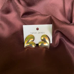 Golden Heart Twist Hoops