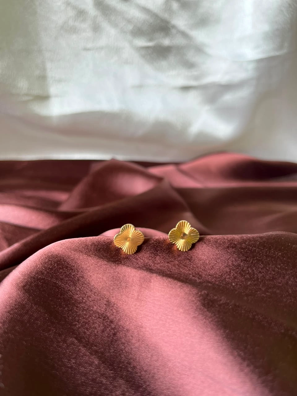 Textured Clover Stud Earrings