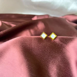 Two-Tone Diamond Stud Earrings
