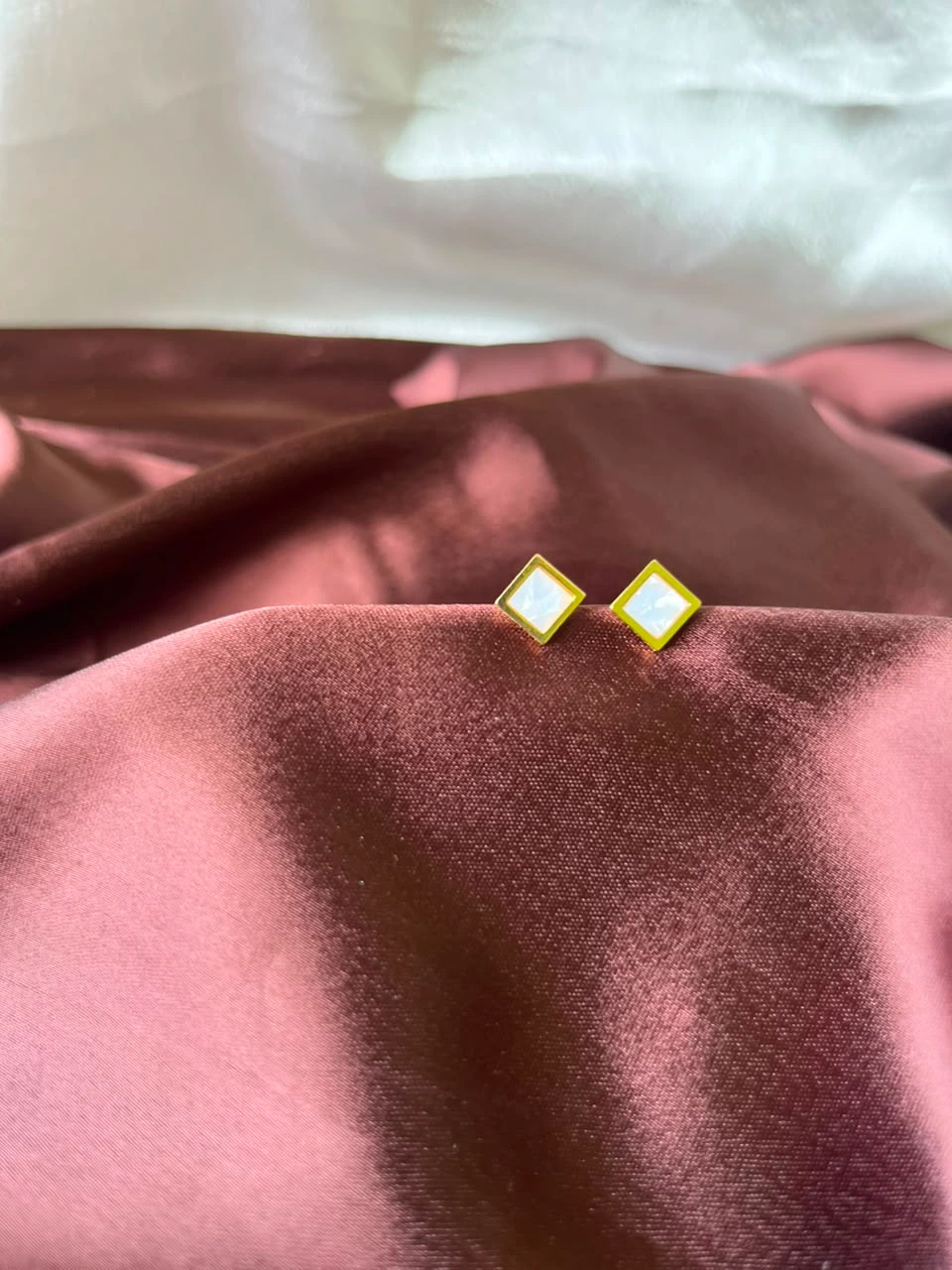 Two-Tone Diamond Stud Earrings