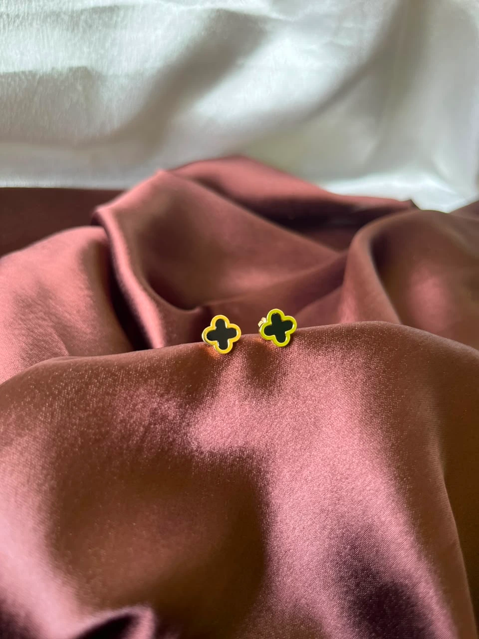 Two-Tone Clover Stud Earrings