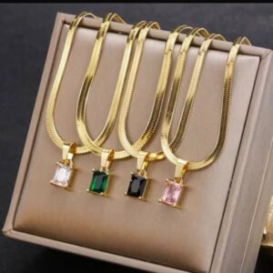 Golden Solitaire Necklace