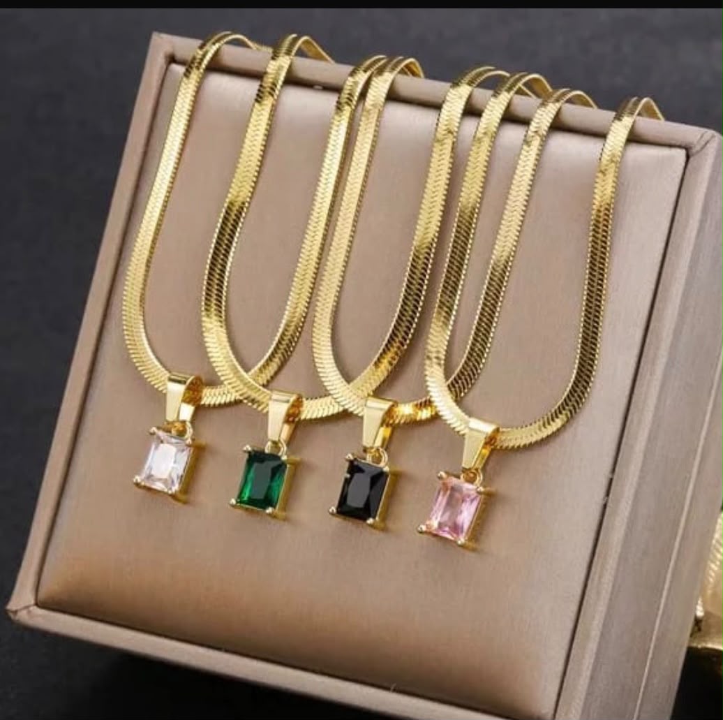 Golden Solitaire Necklace