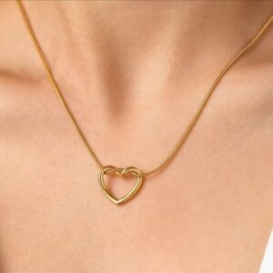 Golden Curved Heart Necklace