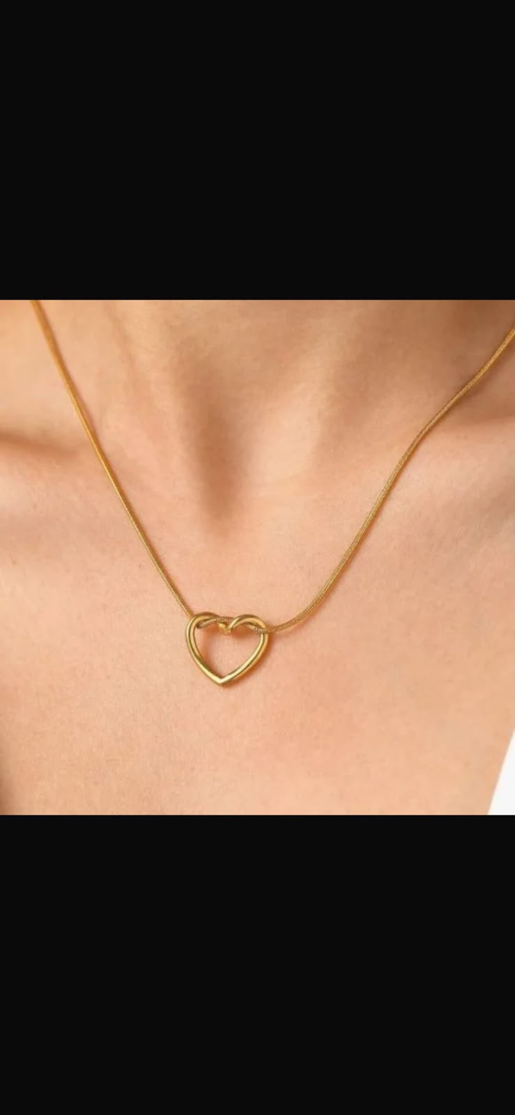Golden Curved Heart Necklace