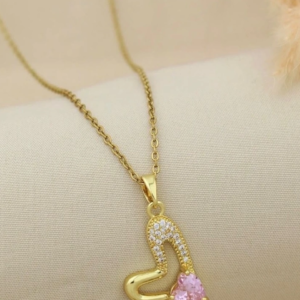 Golden Curved Heart Necklace