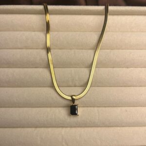 Golden Solitaire Necklace