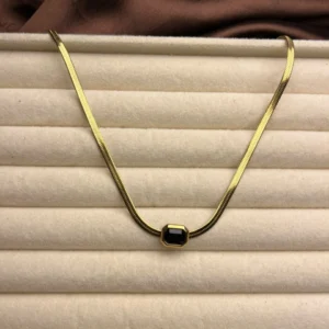 Golden Solitaire Necklace