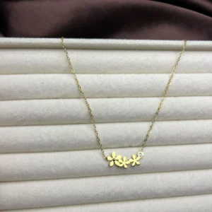 Golden Blossom Cluster Necklace