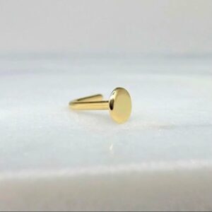 Round Flat-Disc Gold Nose Pin