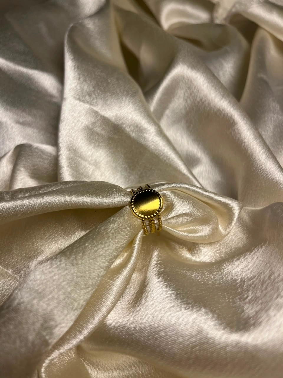 Golden Round Statement Ring
