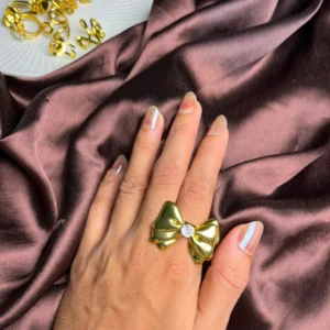 Golden Bow Statement Ring