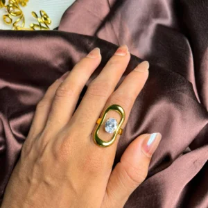 Golden Loop Statement Ring