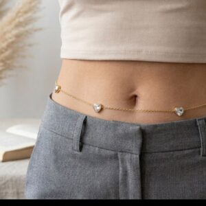 Golden Heart Charm Waist Chain