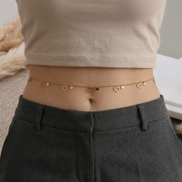 Golden Heart Charm Waist Chain