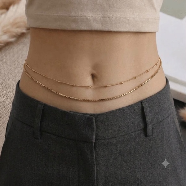 Golden Double-Layer Waist Chain