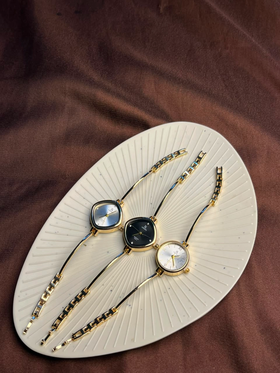 Dual-Motif Two-Tone Bracelet Watch