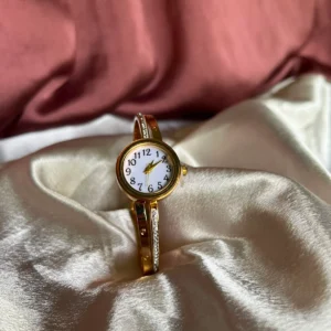 Whimsical Frog & Floral Bangle Watch
