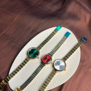 Tri-Color Dial & Link Bangle Watch Set