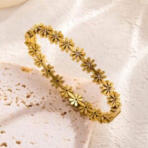 Golden Floral Bangle