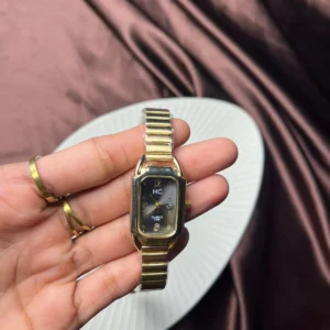 Black Dial Rectangular Link Bangle Watch